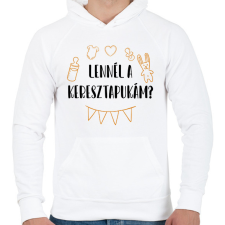 PRINTFASHION Lennél a keresztapukám? - Férfi kapucnis pulóver - Fehér férfi pulóver, kardigán