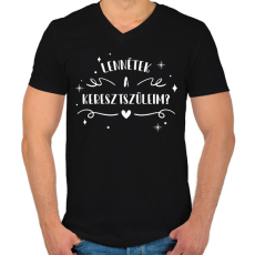 PRINTFASHION Lennétek a keresztszüleim? - Férfi V-nyakú póló - Fekete