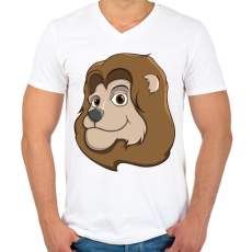 PRINTFASHION Leo - Férfi V-nyakú póló - Fehér