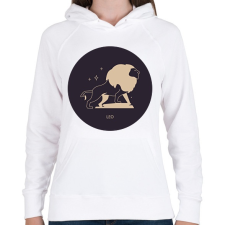 PRINTFASHION Leo - Oroszlán - Női kapucnis pulóver - Fehér női pulóver, kardigán