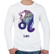 PRINTFASHION Leo színes - Férfi hosszú ujjú póló - Fehér