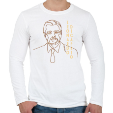 PRINTFASHION Leonardo DiCaprio - Vonalas - Férfi hosszú ujjú póló - Fehér