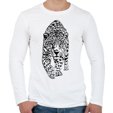 PRINTFASHION leopárd - Férfi hosszú ujjú póló - Fehér
