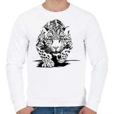 PRINTFASHION leopárd - Férfi pulóver - Fehér férfi pulóver, kardigán