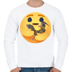 PRINTFASHION Leopárd gekkó - Férfi pulóver - Fehér