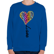 PRINTFASHION Leopárd love - Gyerek pulóver - Királykék gyerek pulóver, kardigán