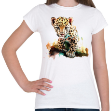 PRINTFASHION leopárd - Női póló - Fehér