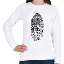 PRINTFASHION leopárd - Női pulóver - Fehér női pulóver, kardigán