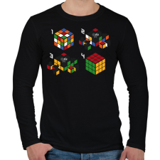 PRINTFASHION Lépések a kirakáshoz - Férfi hosszú ujjú póló - Fekete férfi póló