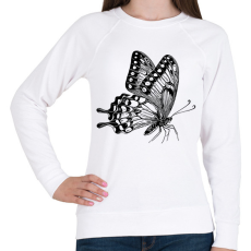 PRINTFASHION Lepke / Pillangó rajz - Női pulóver - Fehér