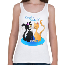 PRINTFASHION Leszel a cicám? - Női atléta - Fehér női trikó