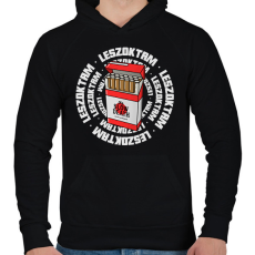 PRINTFASHION LESZOKTAM A CIGIRŐL - Férfi kapucnis pulóver - Fekete