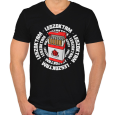 PRINTFASHION LESZOKTAM A CIGIRŐL - Férfi V-nyakú póló - Fekete