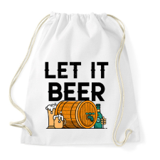 PRINTFASHION LET IT BEER - Sportzsák, Tornazsák - Fehér tornazsák