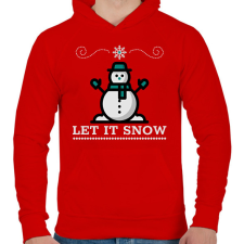 PRINTFASHION LET IT SNOW - Férfi kapucnis pulóver - Piros férfi pulóver, kardigán