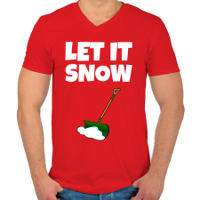 PRINTFASHION LET IT SNOW - Férfi V-nyakú póló - Piros férfi póló