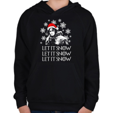 PRINTFASHION LET IT SNOW - Gyerek kapucnis pulóver - Fekete gyerek pulóver, kardigán