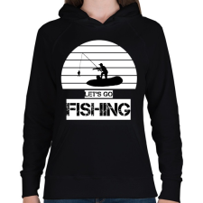 PRINTFASHION Let's go fishing  - Női kapucnis pulóver - Fekete női pulóver, kardigán