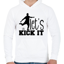 PRINTFASHION Let's kick it - Férfi kapucnis pulóver - Fehér férfi pulóver, kardigán