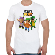 PRINTFASHION Let's play - Stumble - Férfi póló - Fehér