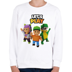 PRINTFASHION Let's play - Stumble - Gyerek pulóver - Fehér