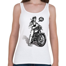 PRINTFASHION Let's ride! - Motoros minta - Női atléta - Fehér