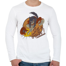 PRINTFASHION Let's rock! - Gitáros minta - Férfi hosszú ujjú póló - Fehér