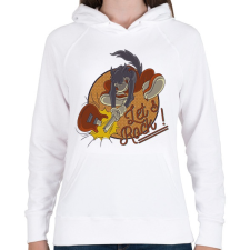 PRINTFASHION Let's rock! - Gitáros minta - Női kapucnis pulóver - Fehér női pulóver, kardigán