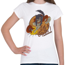 PRINTFASHION Let's rock! - Gitáros minta - Női póló - Fehér női póló