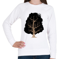 PRINTFASHION Let the tree grow - Női pulóver - Fehér női pulóver, kardigán