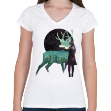 PRINTFASHION Let the universe love you - Női V-nyakú póló - Fehér női póló