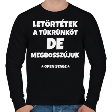 PRINTFASHION LETÖRTÉTEK A TÜKRÜNKÖT 2 - Férfi pulóver - Fekete férfi pulóver, kardigán