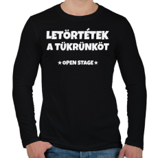 PRINTFASHION LETÖRTÉTEK A TÜKRÜNKÖT 3 - Férfi hosszú ujjú póló - Fekete