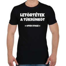 PRINTFASHION LETÖRTÉTEK A TÜKRÜNKÖT 3 - Férfi póló - Fekete