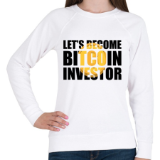 PRINTFASHION Lets-become-bitcoin-investor - Női pulóver - Fehér női pulóver, kardigán