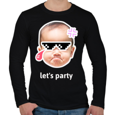 PRINTFASHION lets party - Férfi hosszú ujjú póló - Fekete