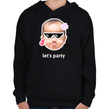 PRINTFASHION lets party - Gyerek kapucnis pulóver - Fekete gyerek pulóver, kardigán