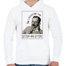 PRINTFASHION Lettem ami lettem - Babits Mihály - Férfi kapucnis pulóver - Fehér férfi pulóver, kardigán