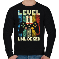 PRINTFASHION Level 11 unlocked - 11. születésnapi ajándék - Férfi pulóver - Fekete férfi pulóver, kardigán