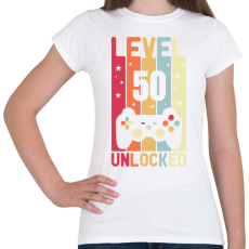 PRINTFASHION Level 50 Unlocked-01 - Női póló - Fehér