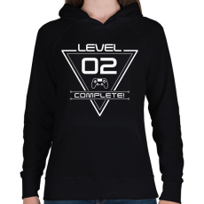 PRINTFASHION level-complete-02-white - Női kapucnis pulóver - Fekete