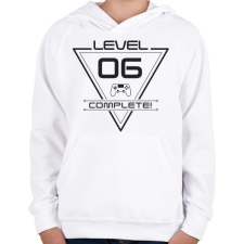 PRINTFASHION level-complete-06-grey - Gyerek kapucnis pulóver - Fehér gyerek pulóver, kardigán