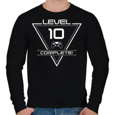 PRINTFASHION level-complete-10-white - Férfi pulóver - Fekete