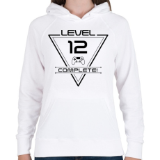 PRINTFASHION level-complete-12-black - Női kapucnis pulóver - Fehér