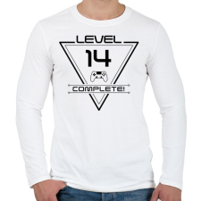 PRINTFASHION level-complete-14-black - Férfi hosszú ujjú póló - Fehér férfi póló