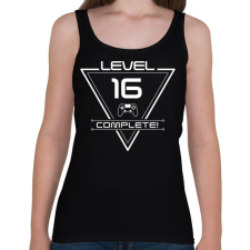 PRINTFASHION level-complete-16-white - Női atléta - Fekete női trikó