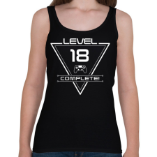 PRINTFASHION level-complete-18-white - Női atléta - Fekete női trikó