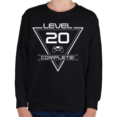 PRINTFASHION level-complete-20-white - Gyerek pulóver - Fekete