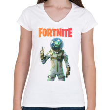 PRINTFASHION Leviathan Fortnite - Női V-nyakú póló - Fehér női póló