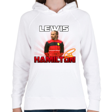 PRINTFASHION Lewis Hamilton Ferrari - Női kapucnis pulóver - Fehér